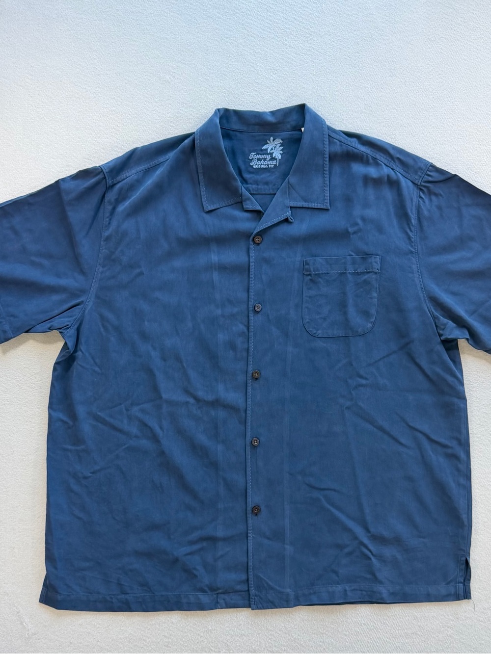 Tommy Bahama Original Fit Blue 100% Silk Camp Shirt XXL - Picture 3 of 12